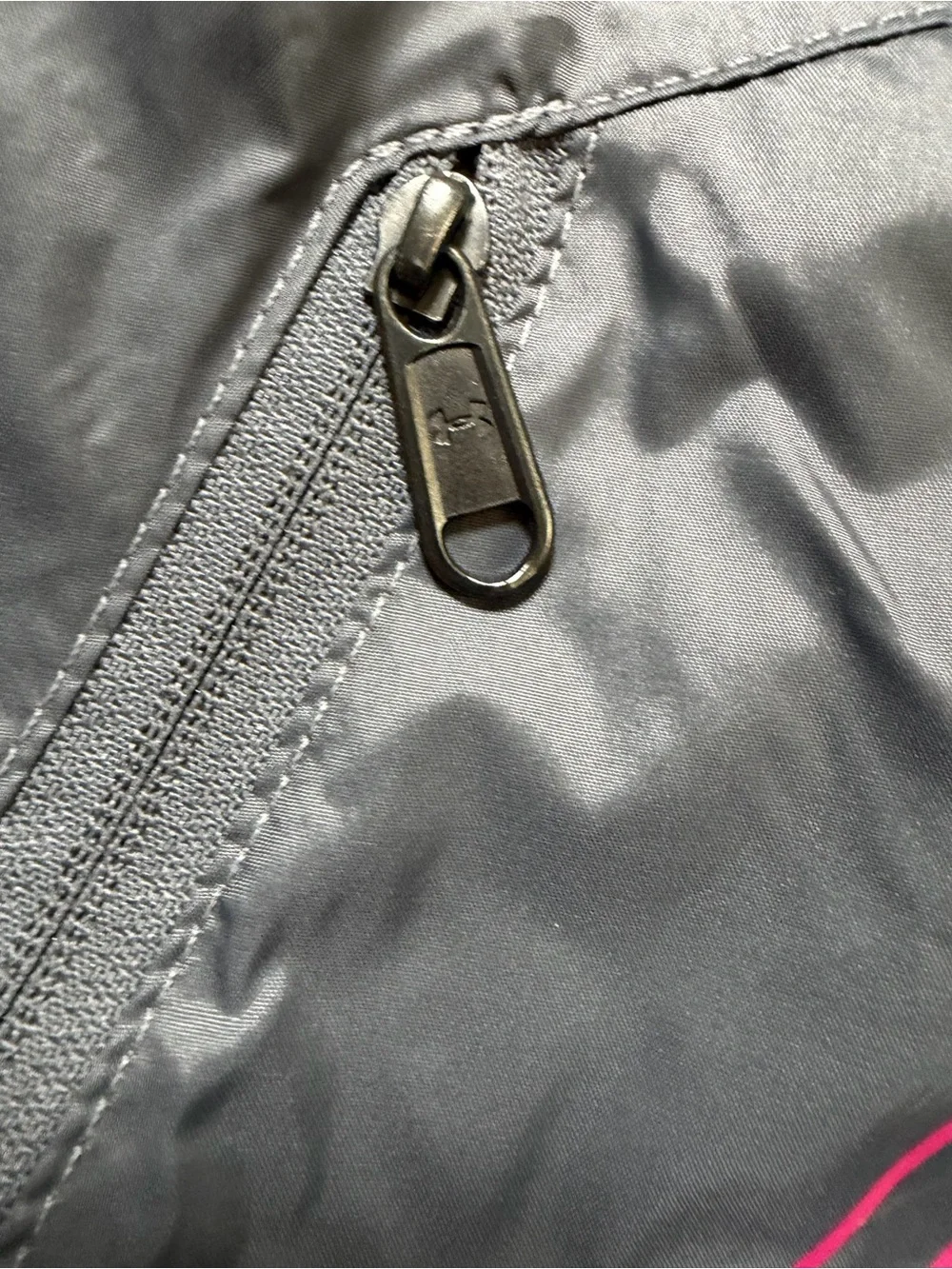Under Armour Gray Backpack with Pink Logo and Trim
